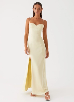 Urban appeal Warranty-Included Miss Bloom Maxi Dress - Lemon