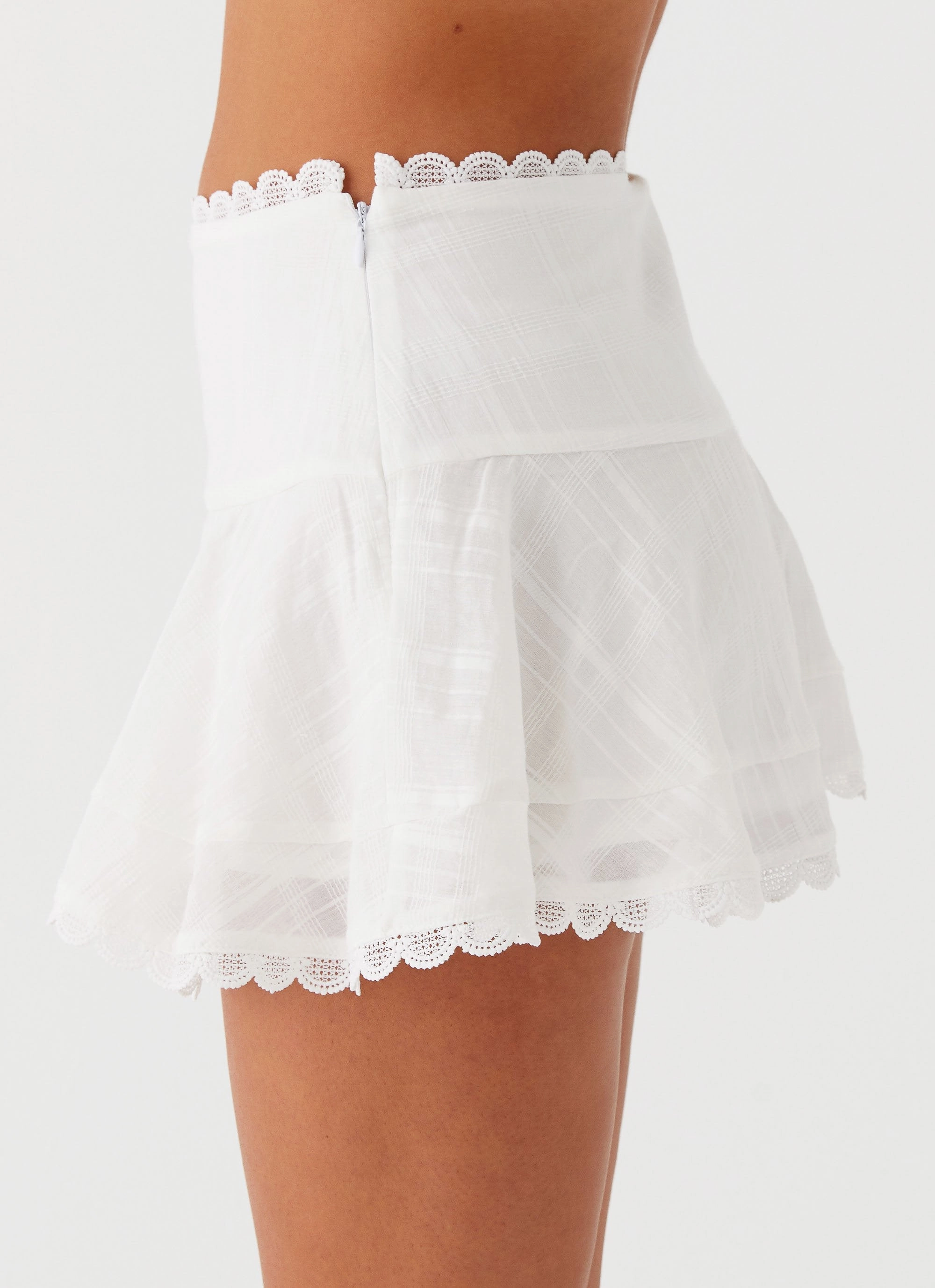 Hundred Percent Mini Skirt - White Functional Detail