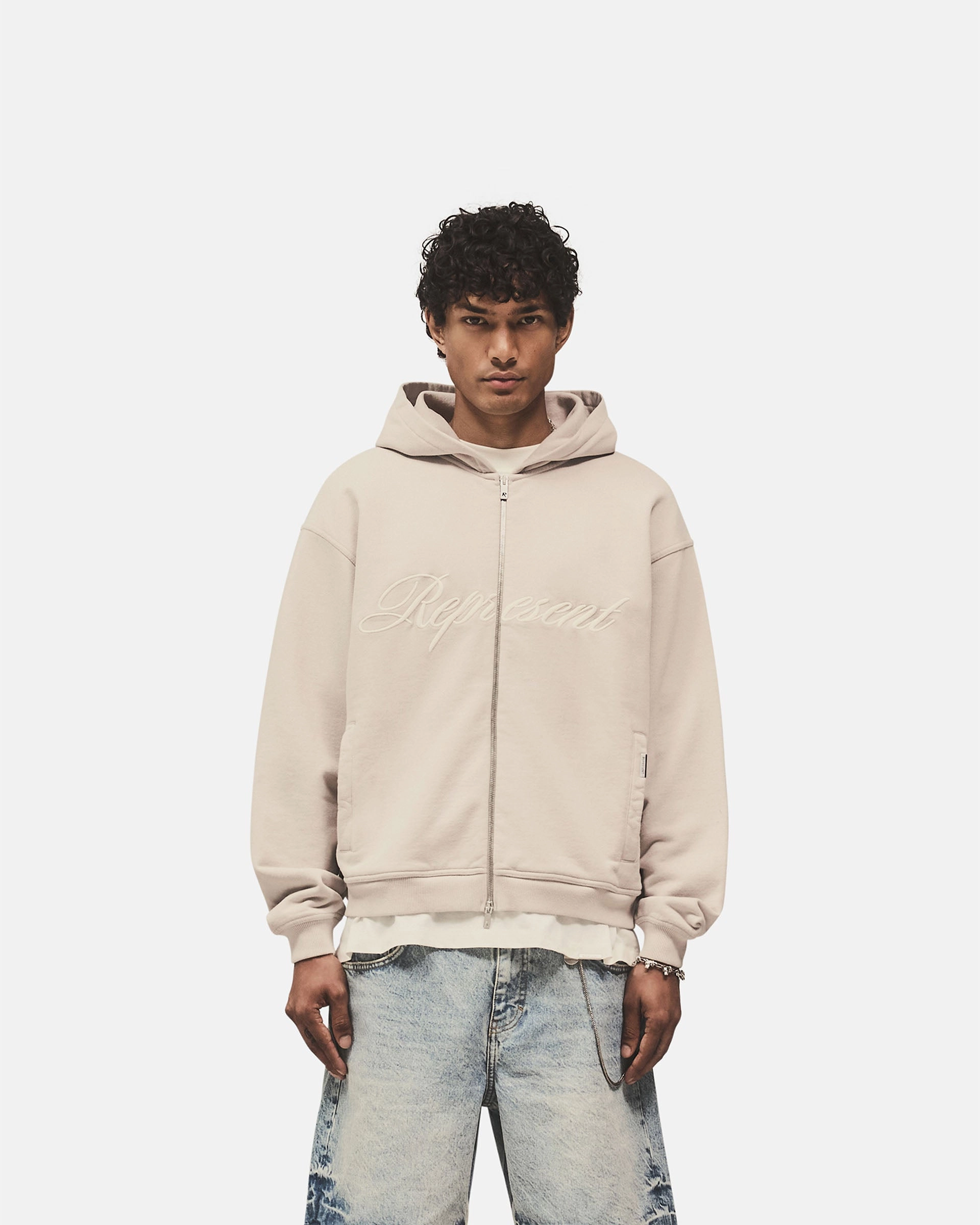 Script Logo Zip Hoodie - Concrete Mobility Lifestyle Motion