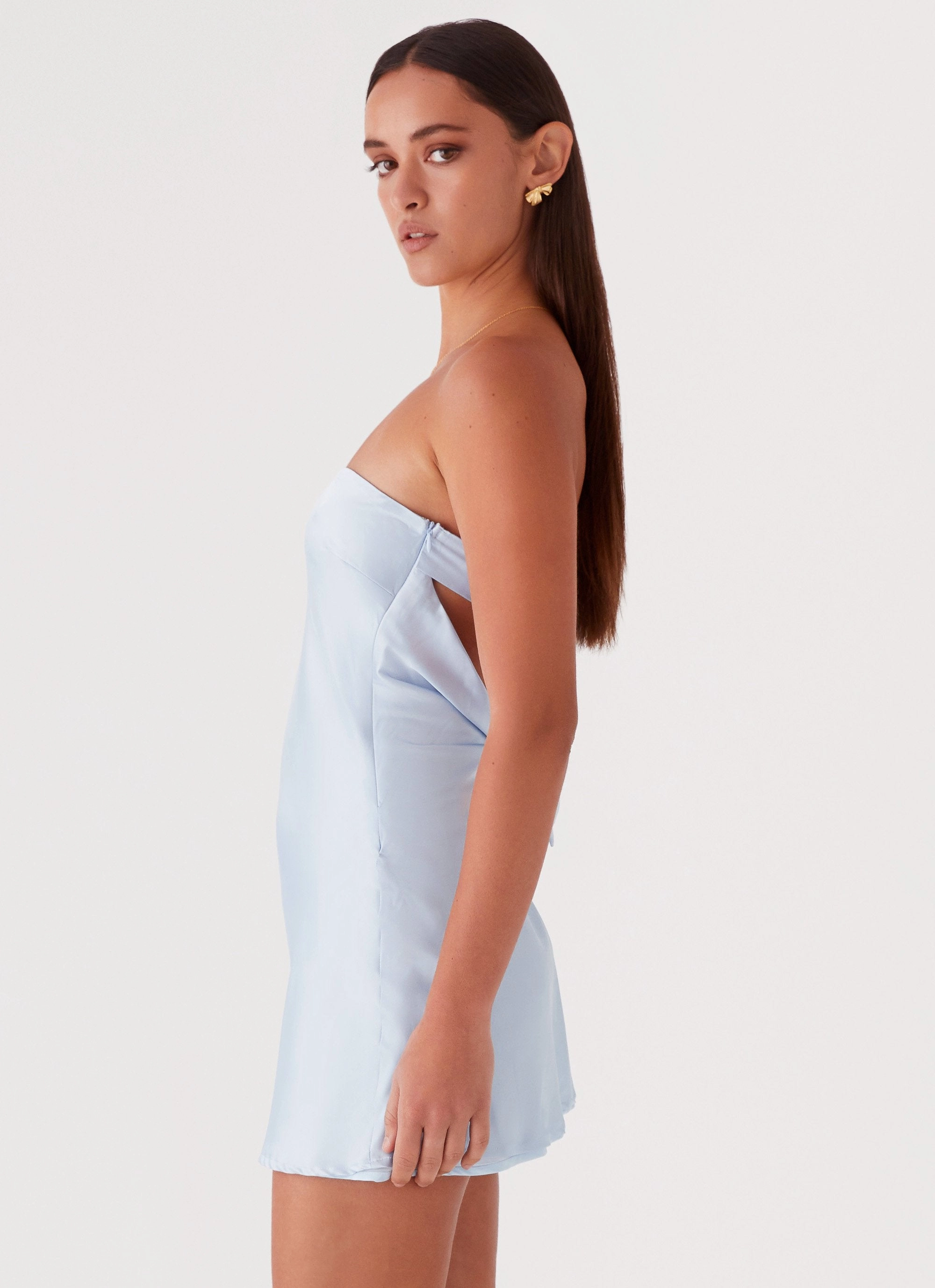 Jamie Satin Mini Dress - Blue Anti-bacterial