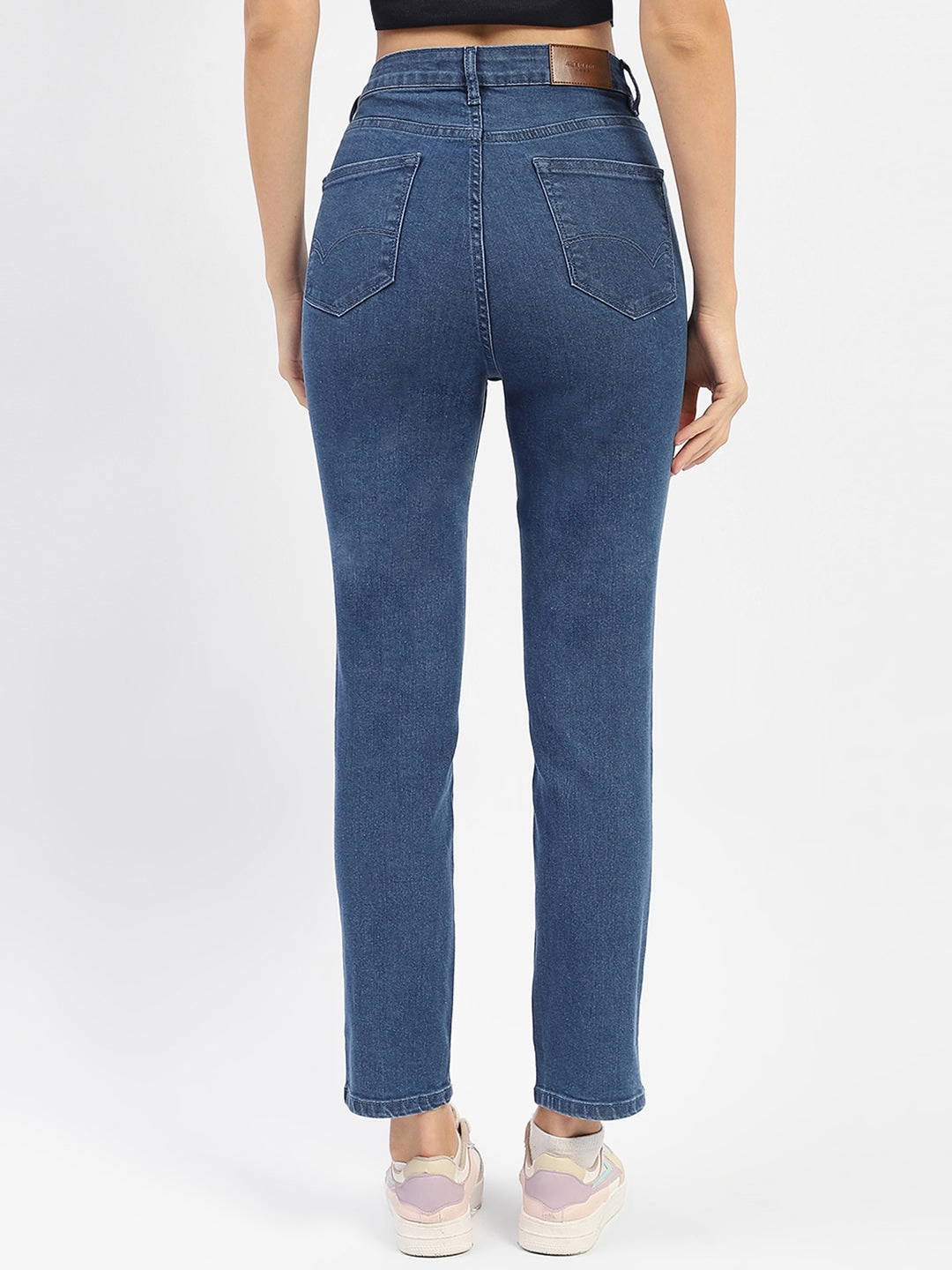 Always Fits Well Foundation Wear Madame Solid Blue Slim Fit Jeans