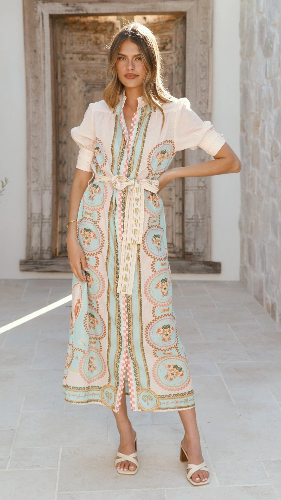 Natural Layers Soft Air Magnolia Midi Dress - Acacia Palm Cream
