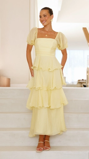 Lanelle Maxi Dress - Yellow Shared Glow Lightweight Fit