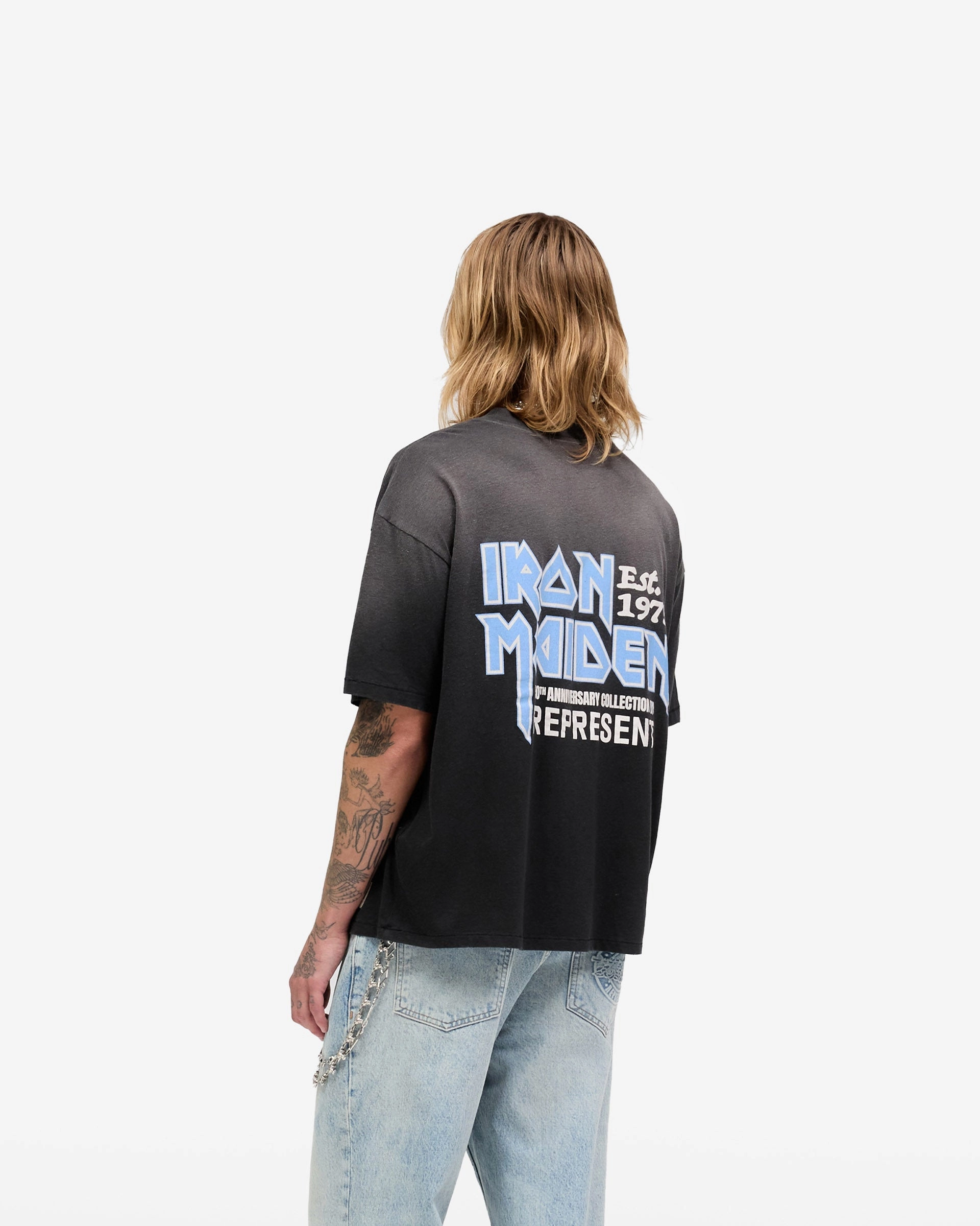 Effortless Style Represent X Iron Maiden Anniversary T-Shirt - Stained Black