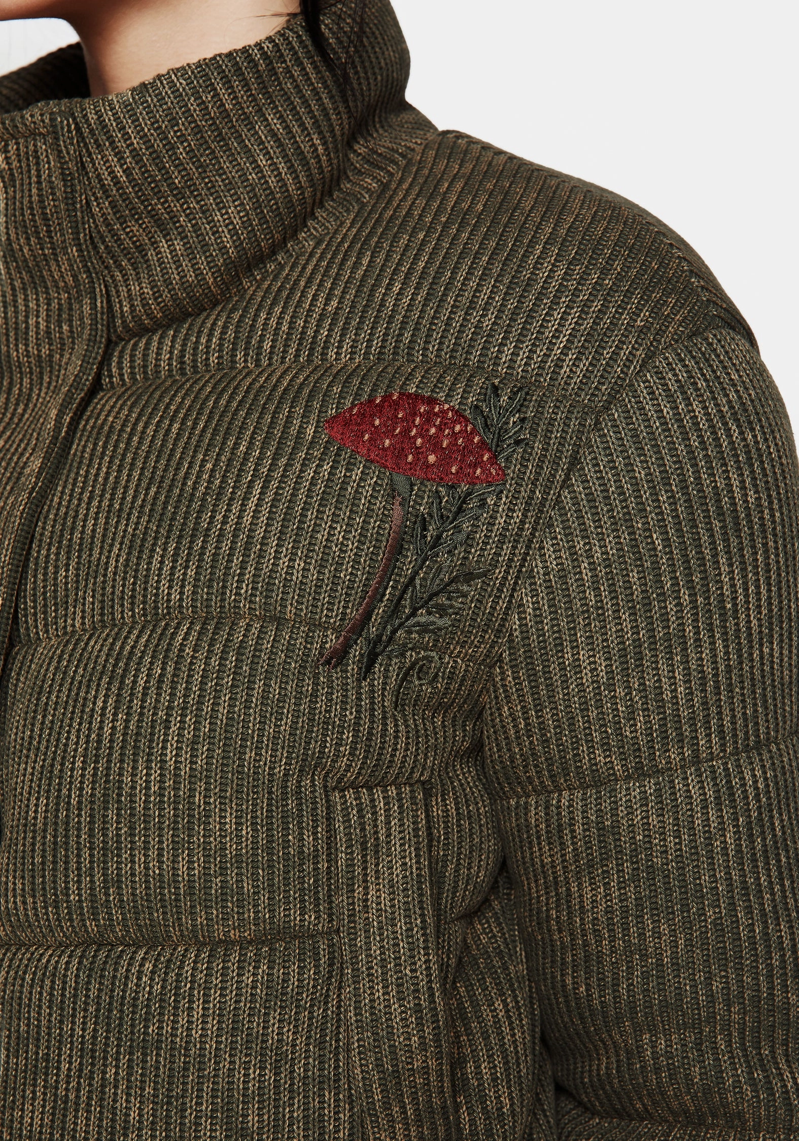 Stretch Comfort Design All Weather Performance Sylvia Embroidered Knit Bomber Jacket