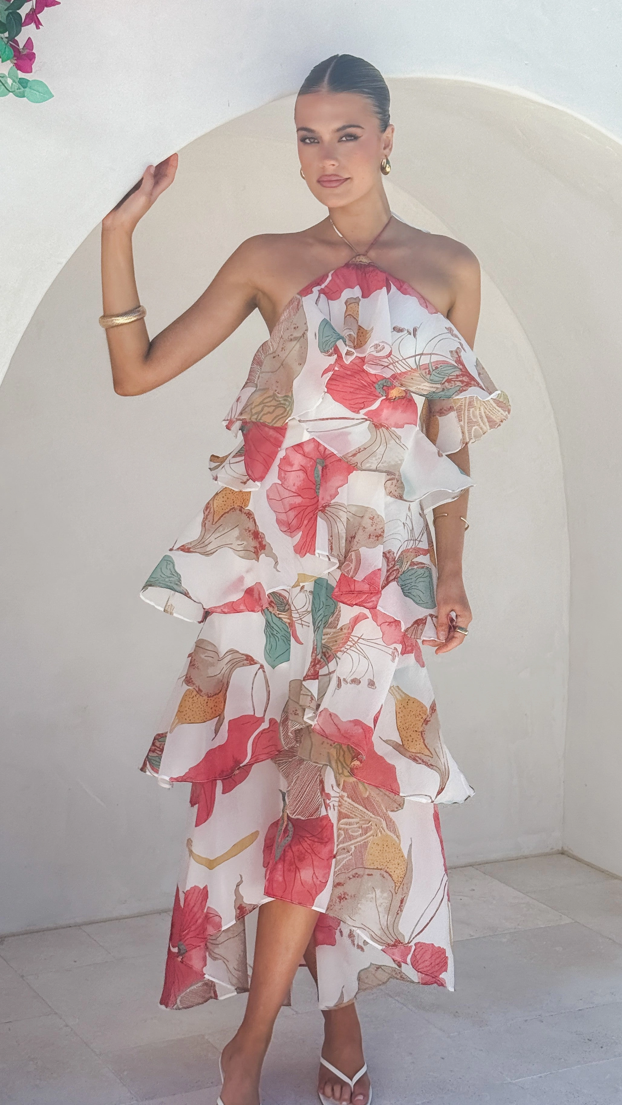 Soho Maxi Dress - Blush Lotus Effortless Layer Wear Formal dinner wear