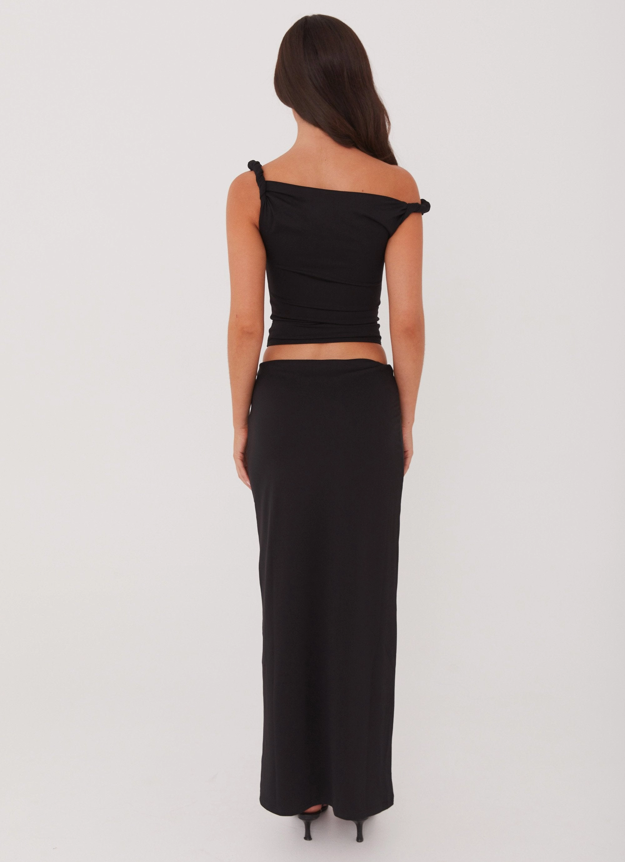 Leather Look Solace Soul Maxi Skirt - Black