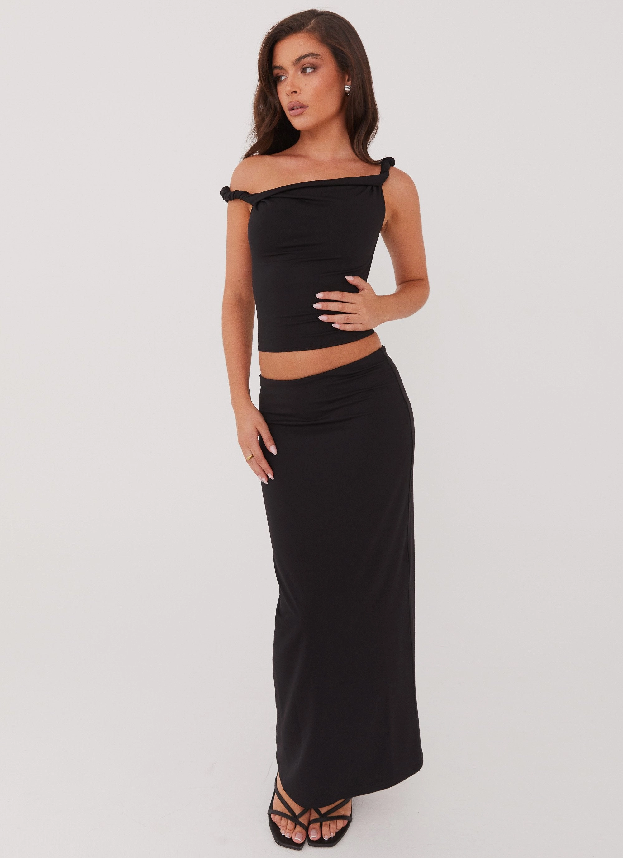 Crisp Look Solace Soul Maxi Skirt - Black
