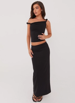 Crisp Look Solace Soul Maxi Skirt - Black