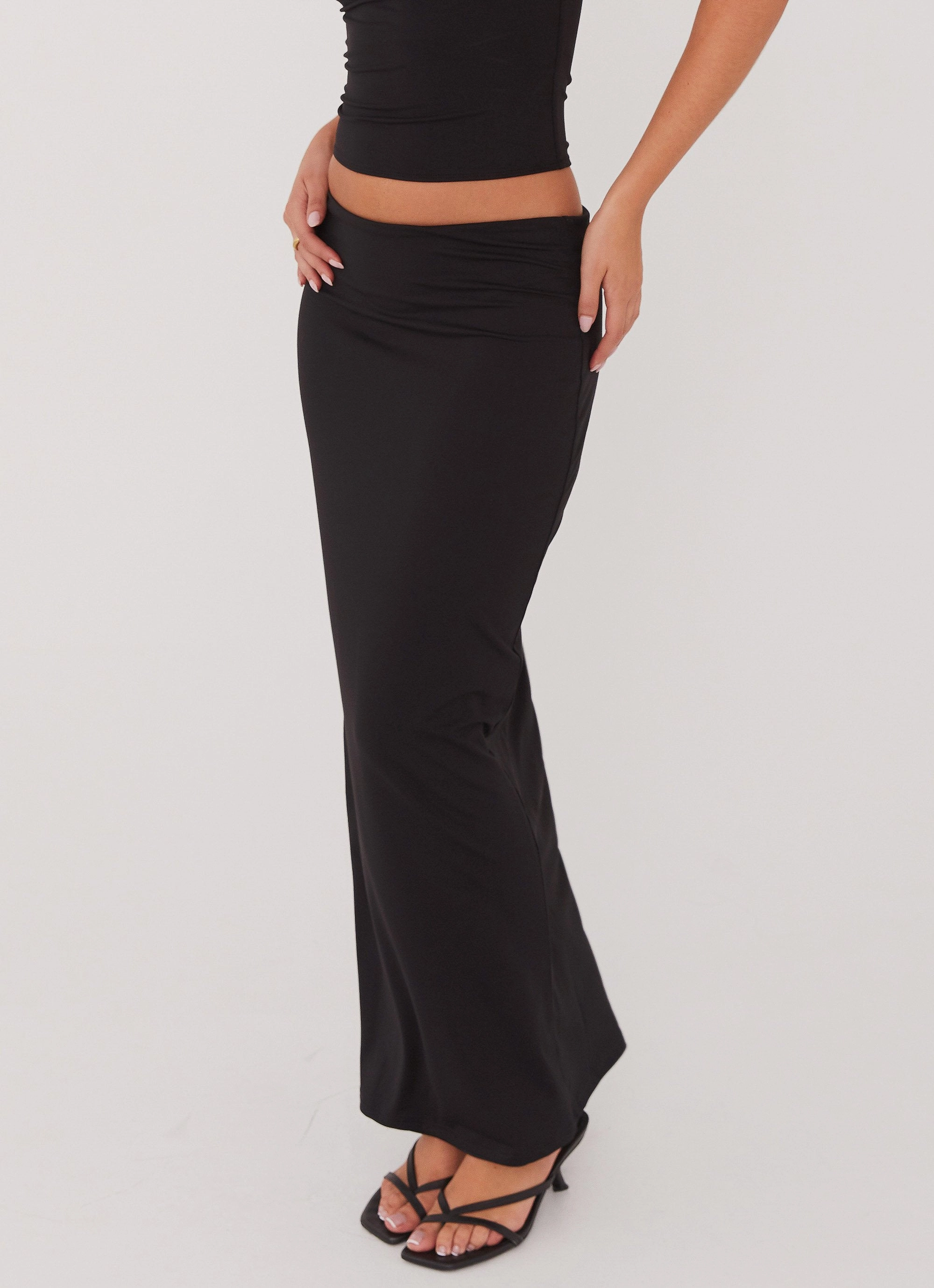Solace Soul Maxi Skirt - Black Flexible Comfort Casual Edge