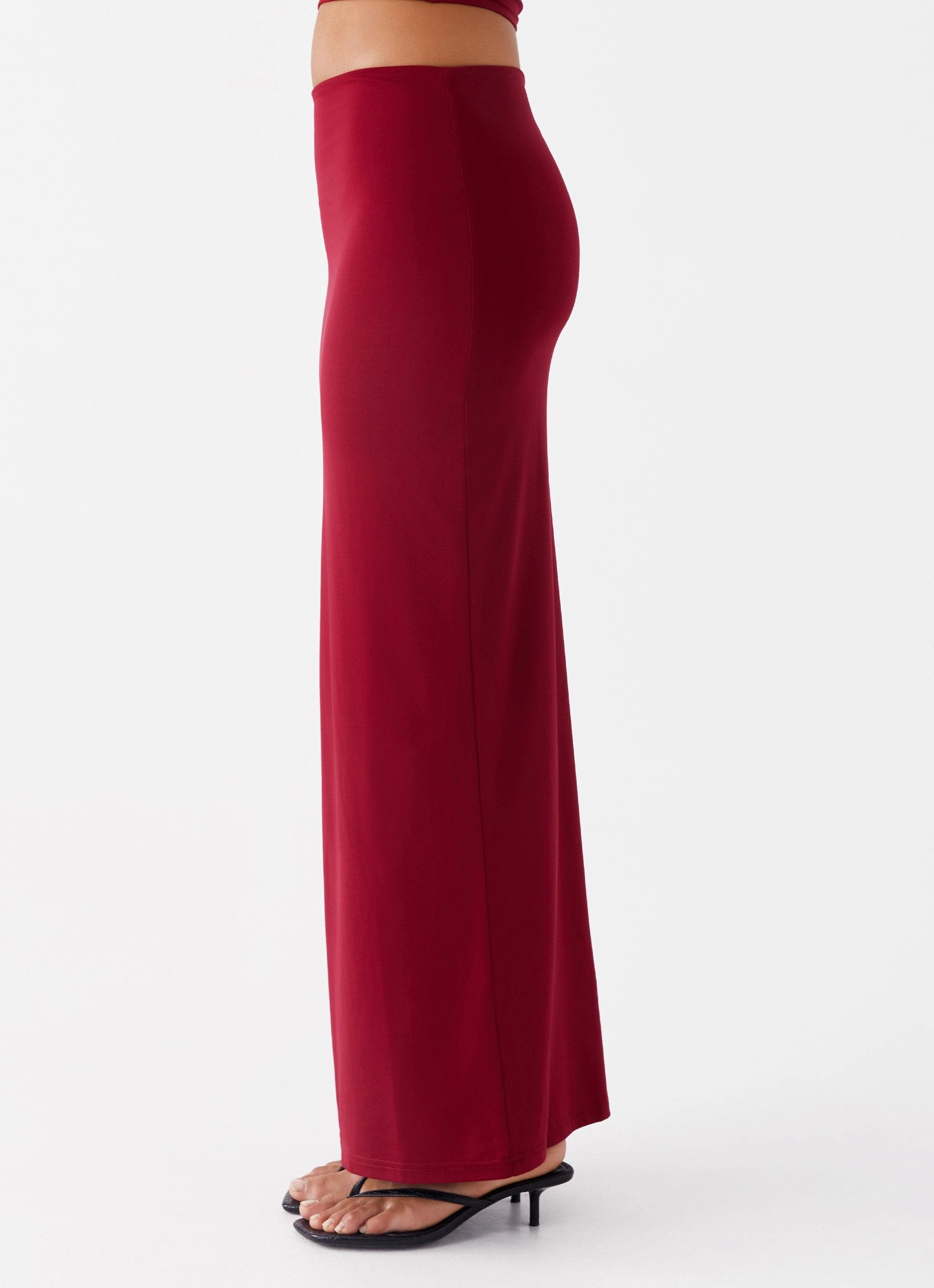 Solace Soul Maxi Skirt - Maroon music concert Lightweight Fabric