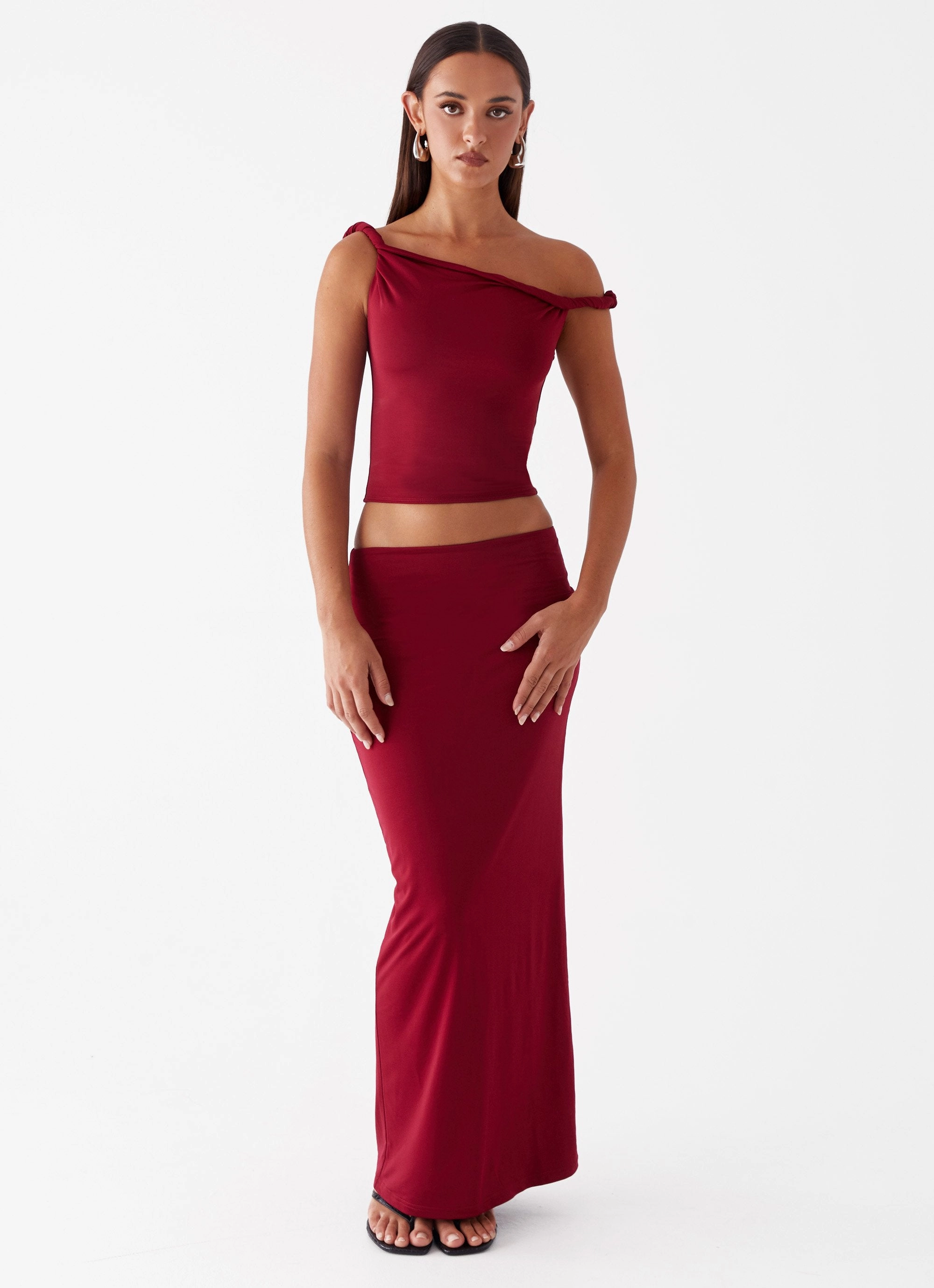 Solace Soul Maxi Skirt - Maroon Art Gallery Visit Seasonal Drop
