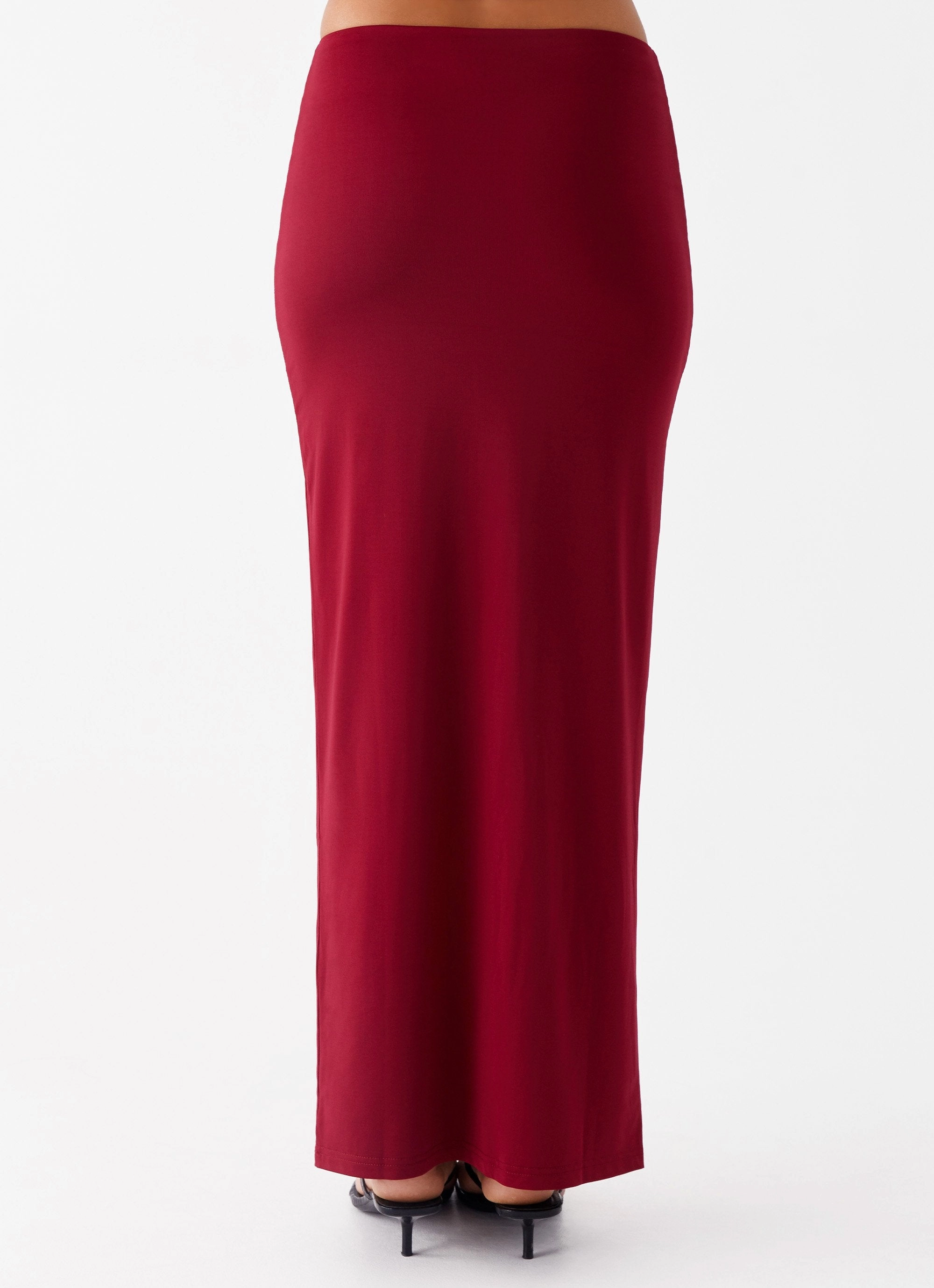 Relaxed Vibe Solace Soul Maxi Skirt - Maroon