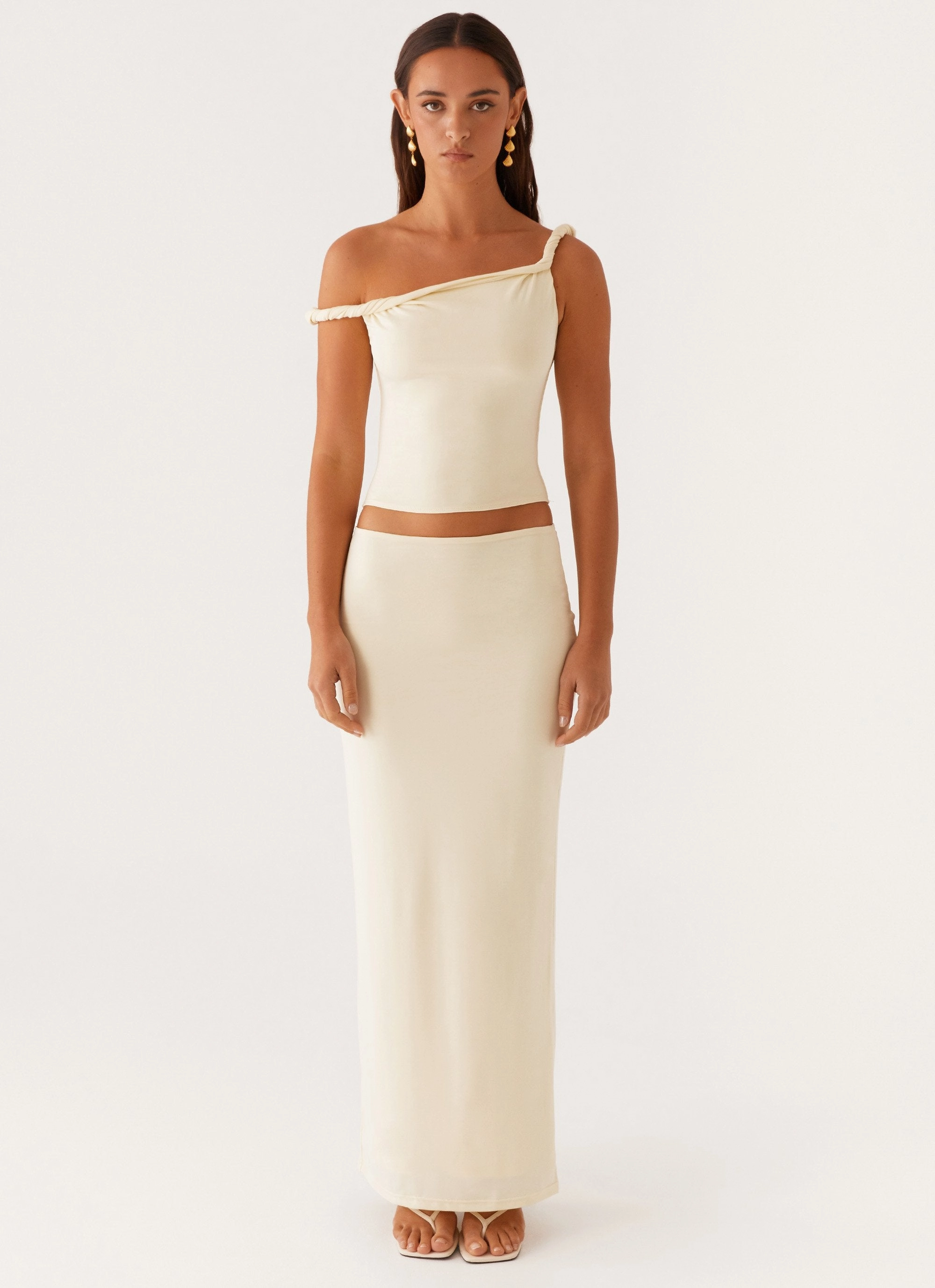 Sustainable slim fit Solace Soul Maxi Skirt - Yellow
