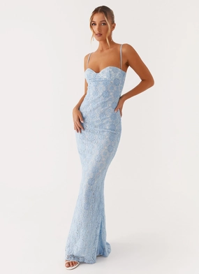 Sonia Maxi Dress - Blue Comfortable casual dress velvet feel
