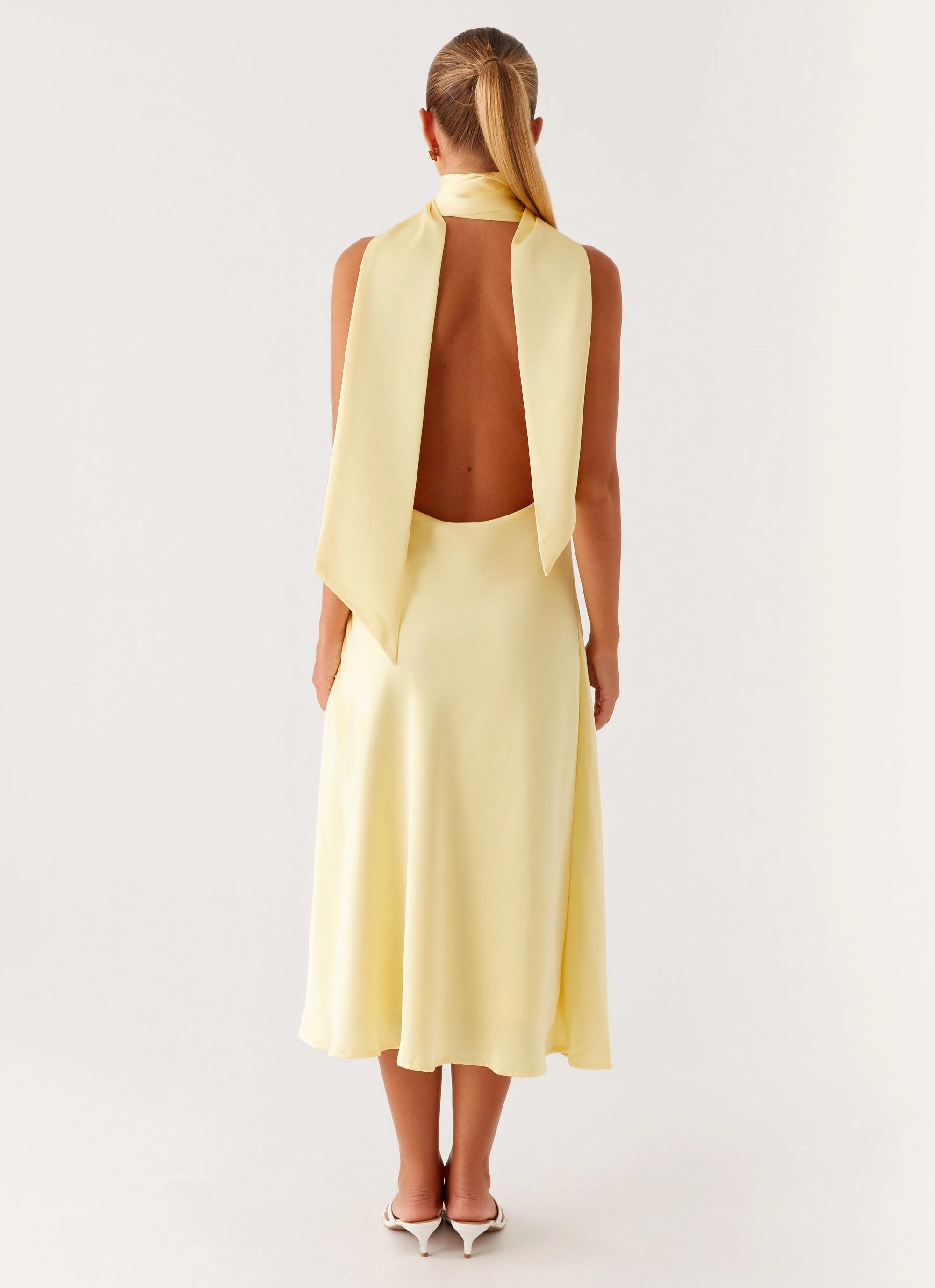 Sonny Midi Dress - Yellow Luxury-Fabric Youthful Feel