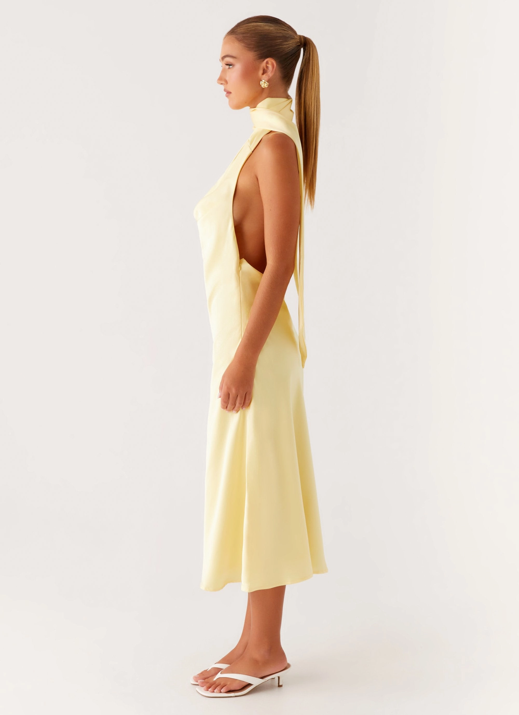 Flattering and Effortless Dual Tones Sonny Midi Dress - Yellow