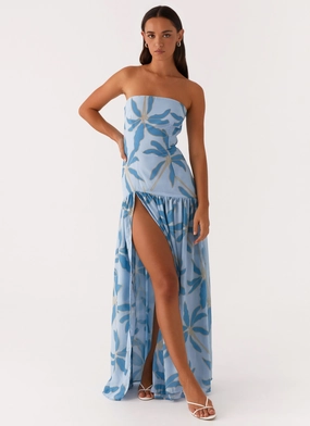 Silky Form Eden Strapless Maxi Dress - Opulent Blue