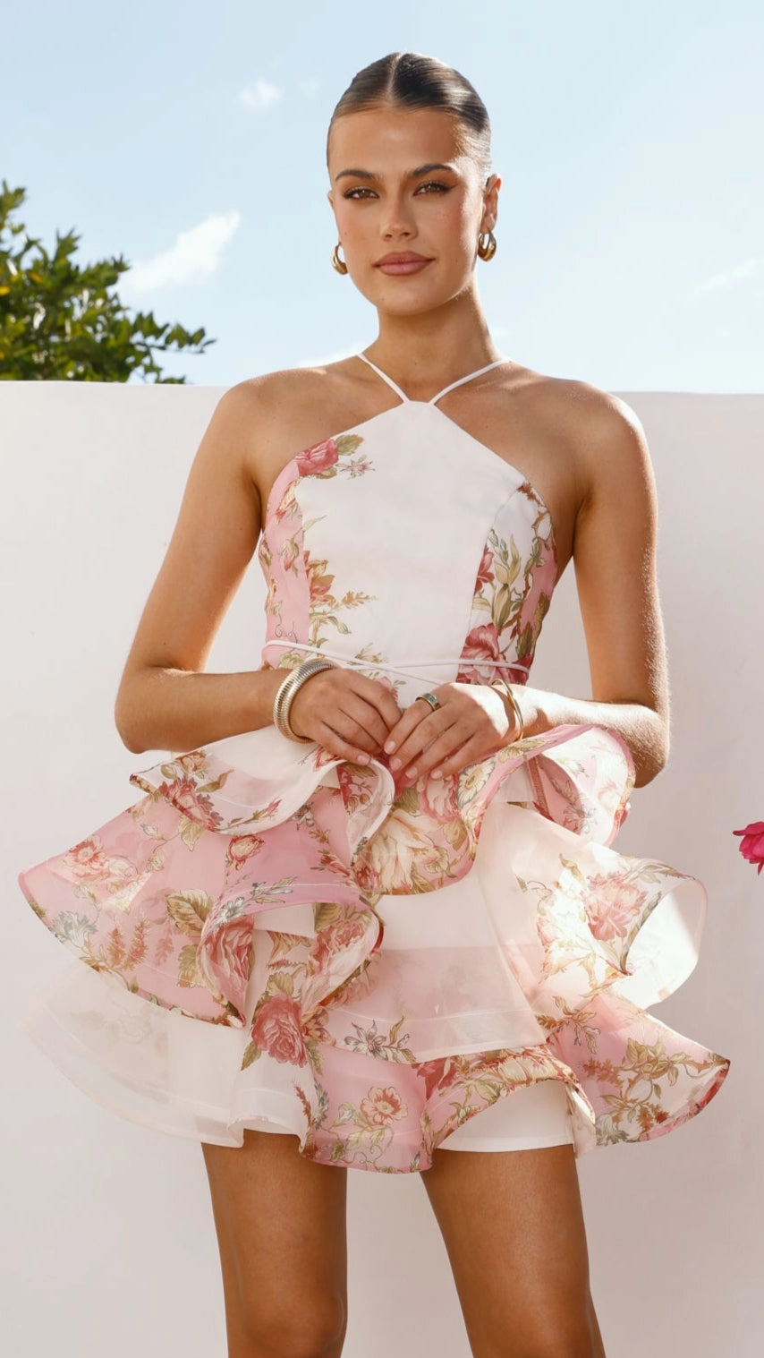 Soraya Mini Dress - Pink Floral Street Casual