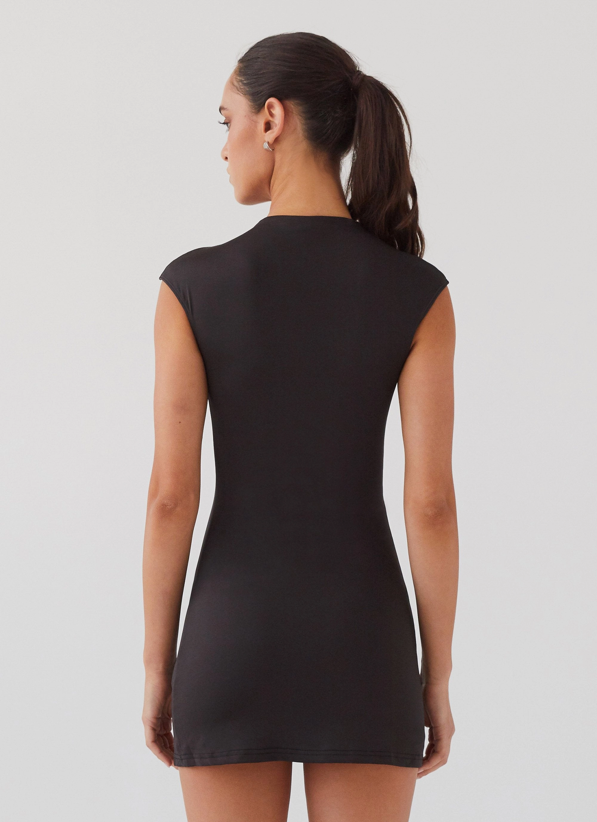Cozy Layer Special Affair Mini Dress - Black