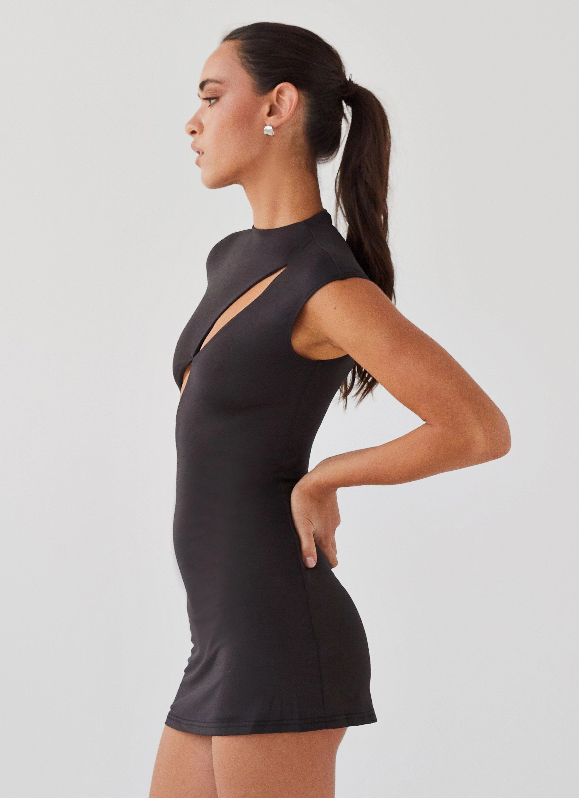Stylish and Simple plus-size Special Affair Mini Dress - Black