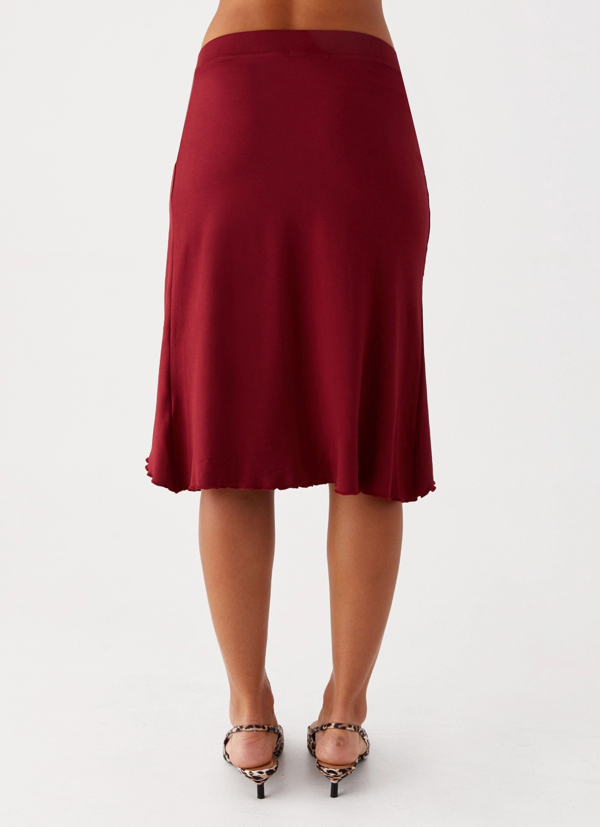 Urban Style Timeless Touch Shes A Lady Midi Skirt - Red