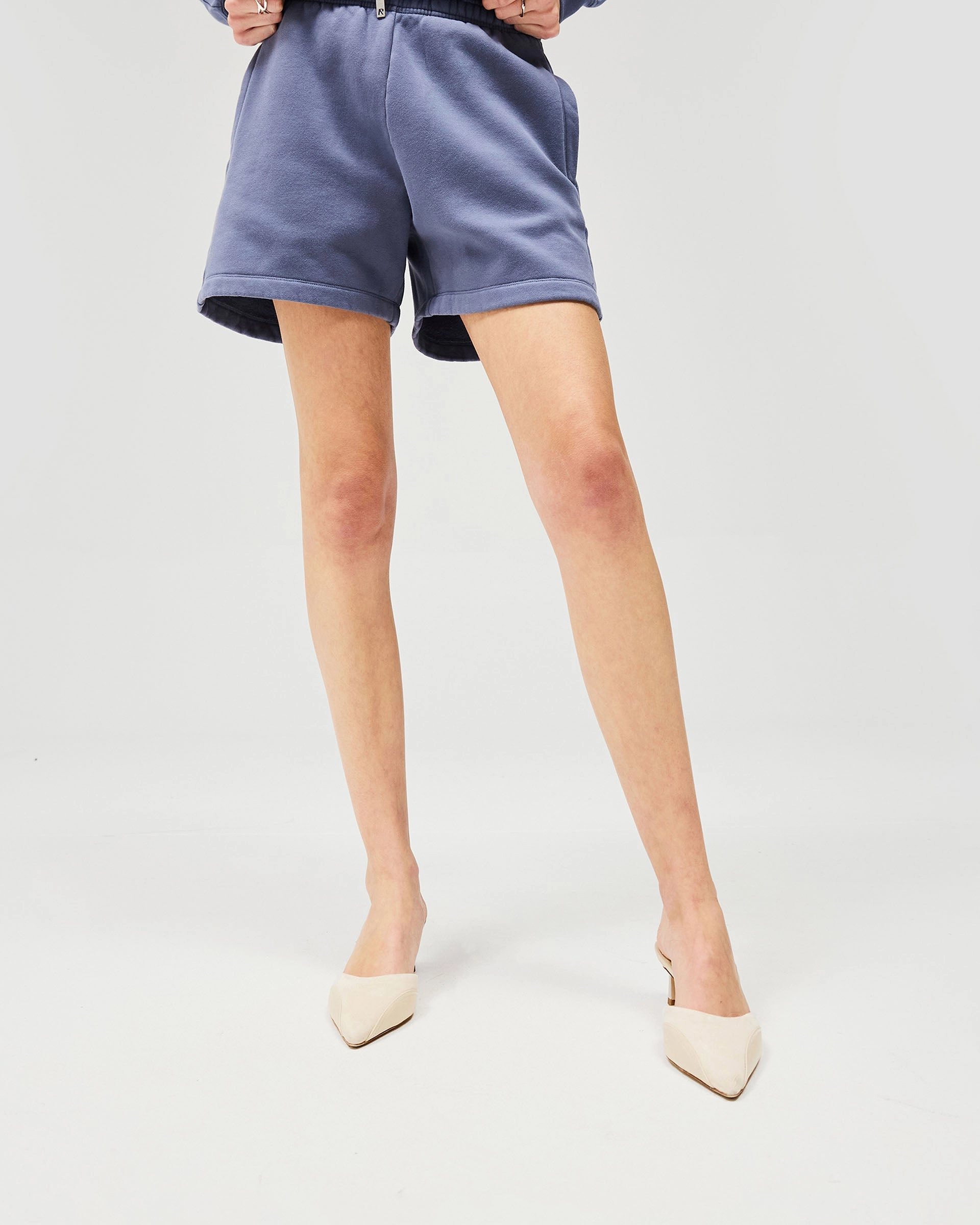 beach goers elastic waistband Owners Club Short - Steel Blue
