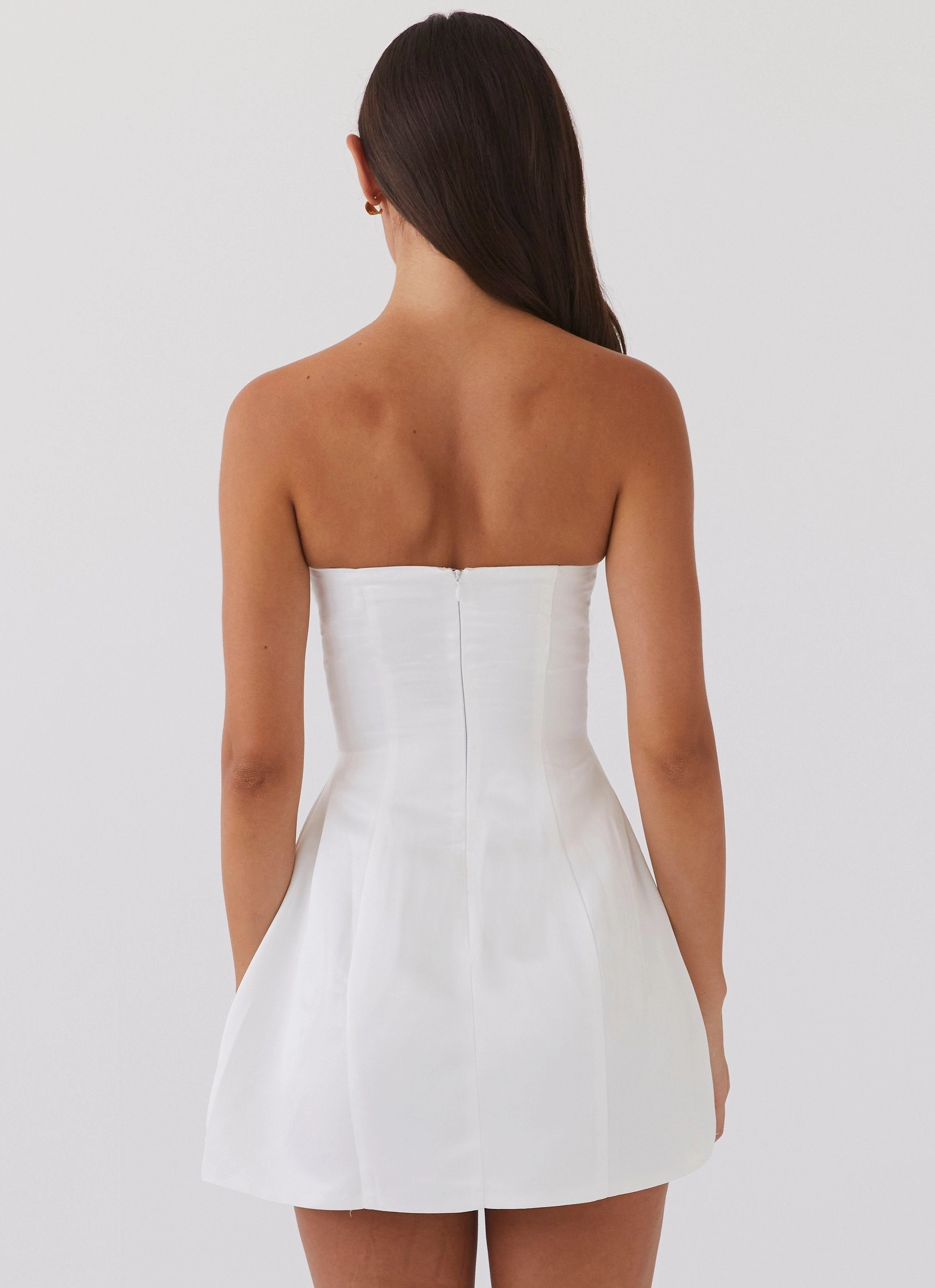 BiasCutSilhouette Girl Crush Bow Mini Dress - White