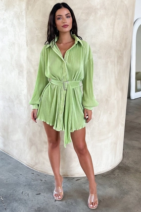 Stassi T-Shirt Dress - Green Classic Appeal Work-to-Play Wear