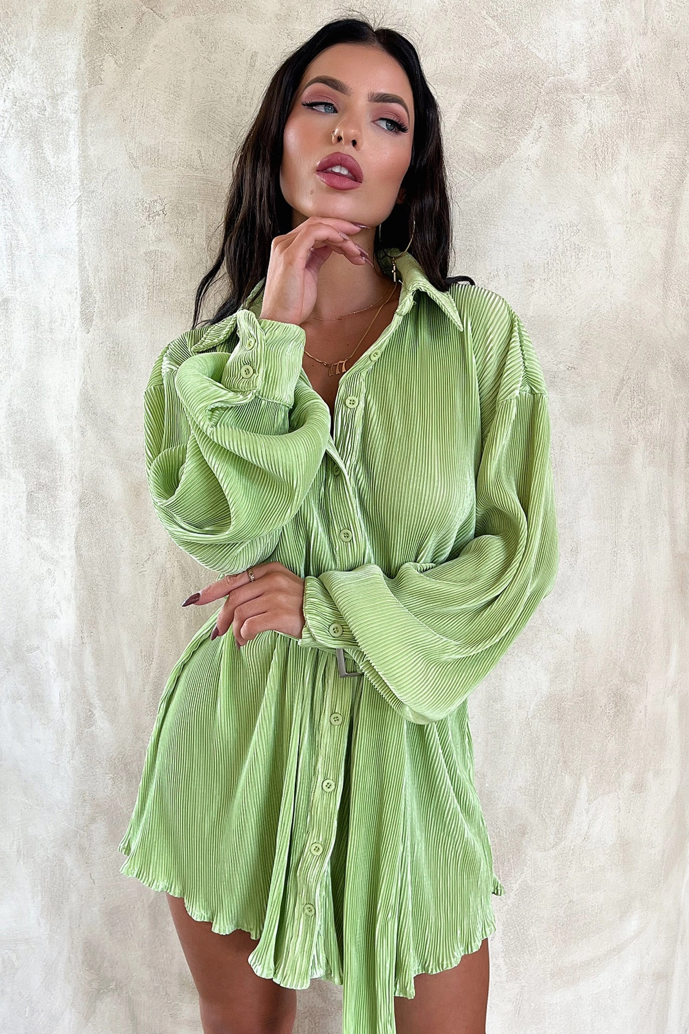 Stassi T-Shirt Dress - Green Chic Ensemble