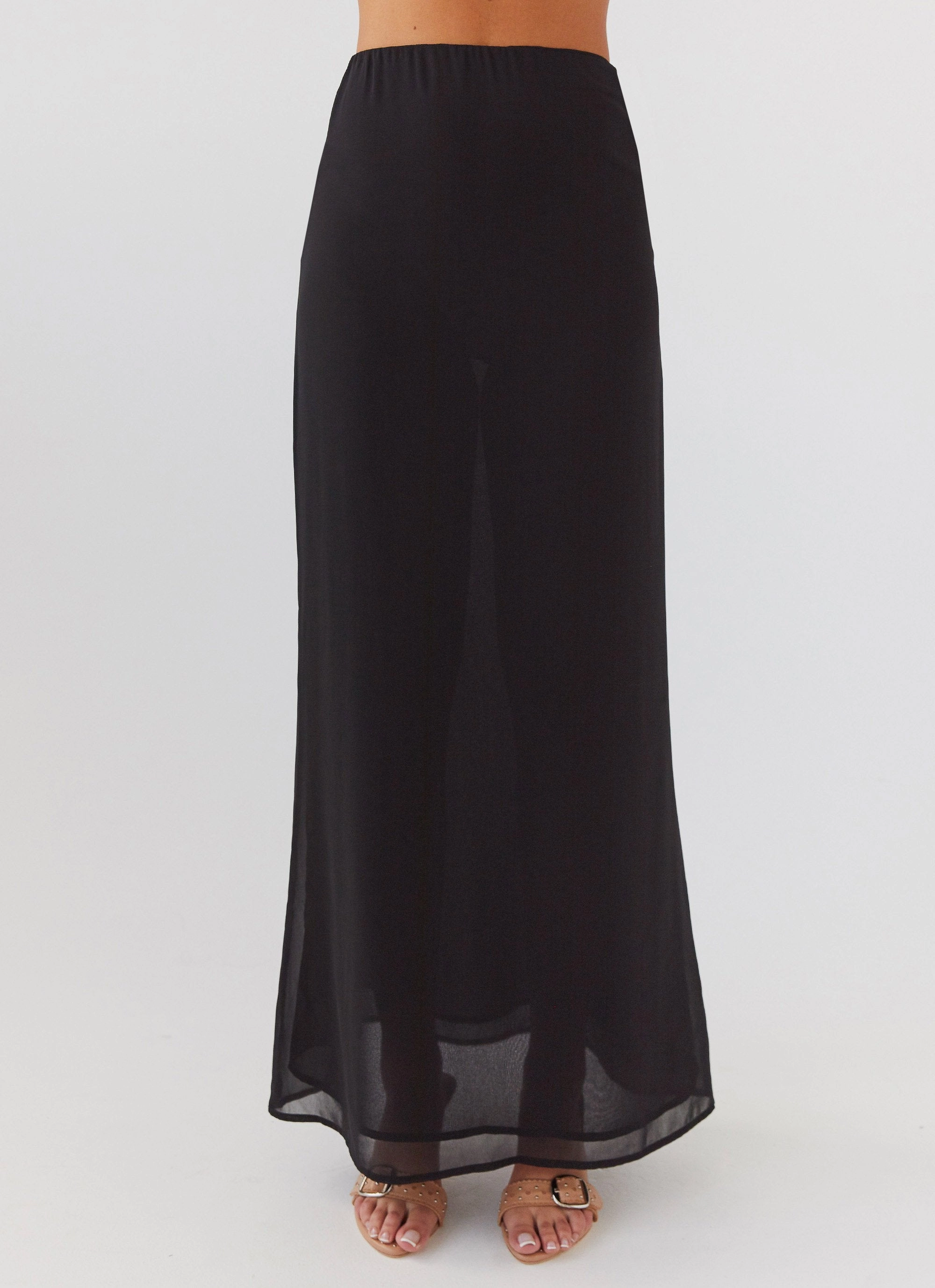 Nightfall Maxi Skirt - Midnight Elasticized Cuff