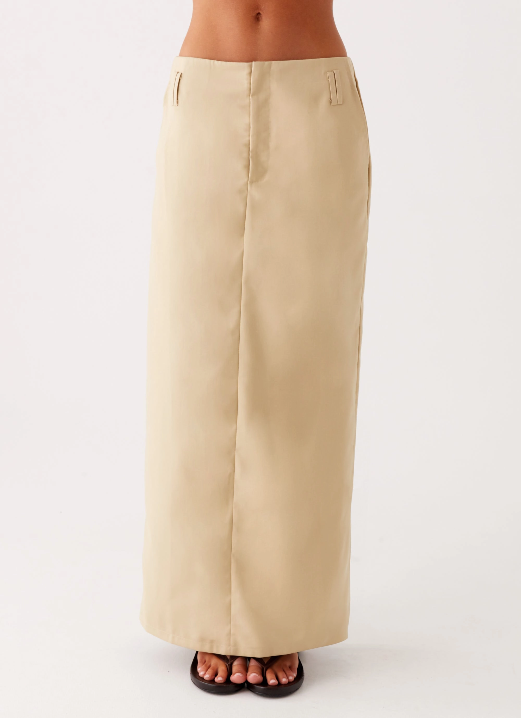 Stella Tailored Maxi Skirt - Beige Shape Enhancing
