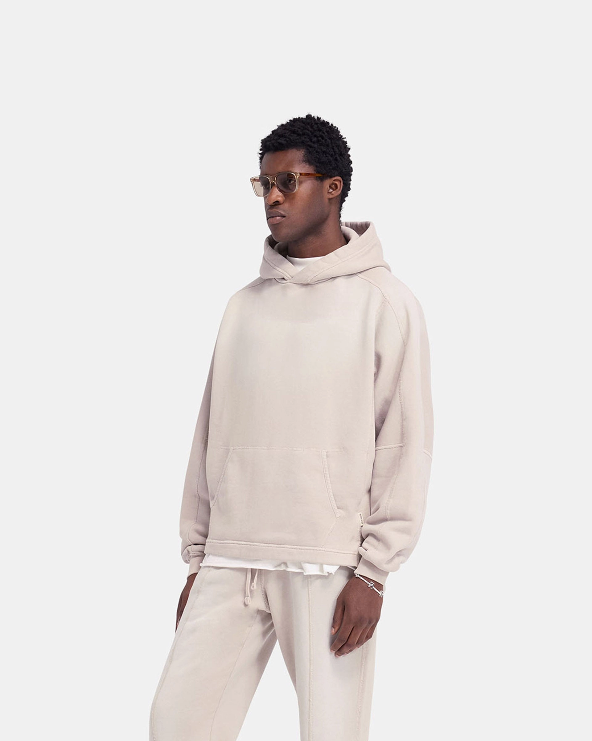 Weekend Brunch YKK Zipper Stepped Hem Hoodie - Oat