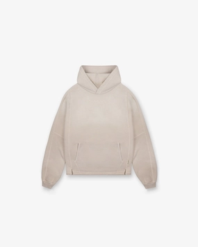 Flatlock Seam Finish Outdoor Motion Stepped Hem Hoodie - Oat