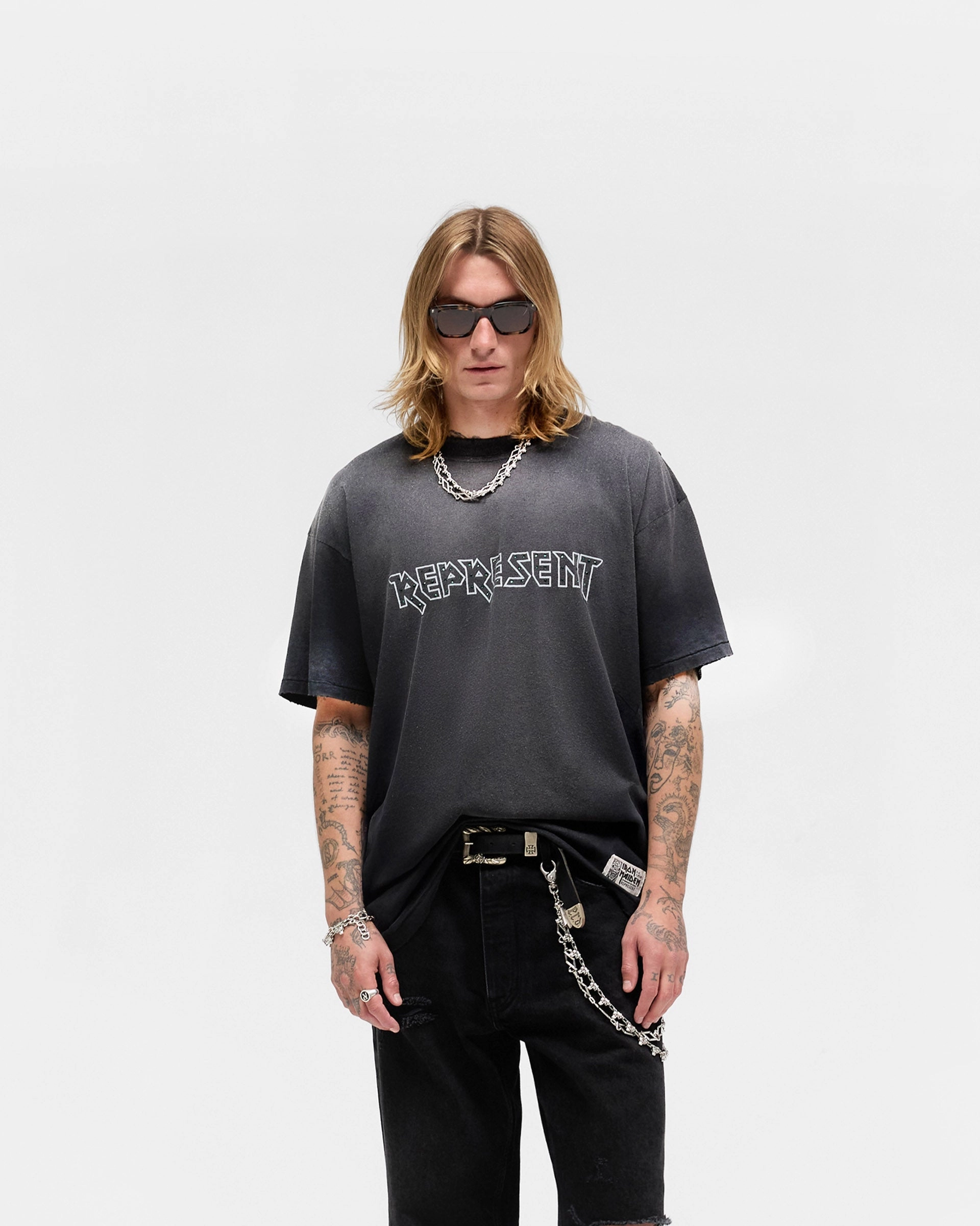 Oversized Fit Represent X Iron Maiden Infinite Dreams T-Shirt - Aged Black