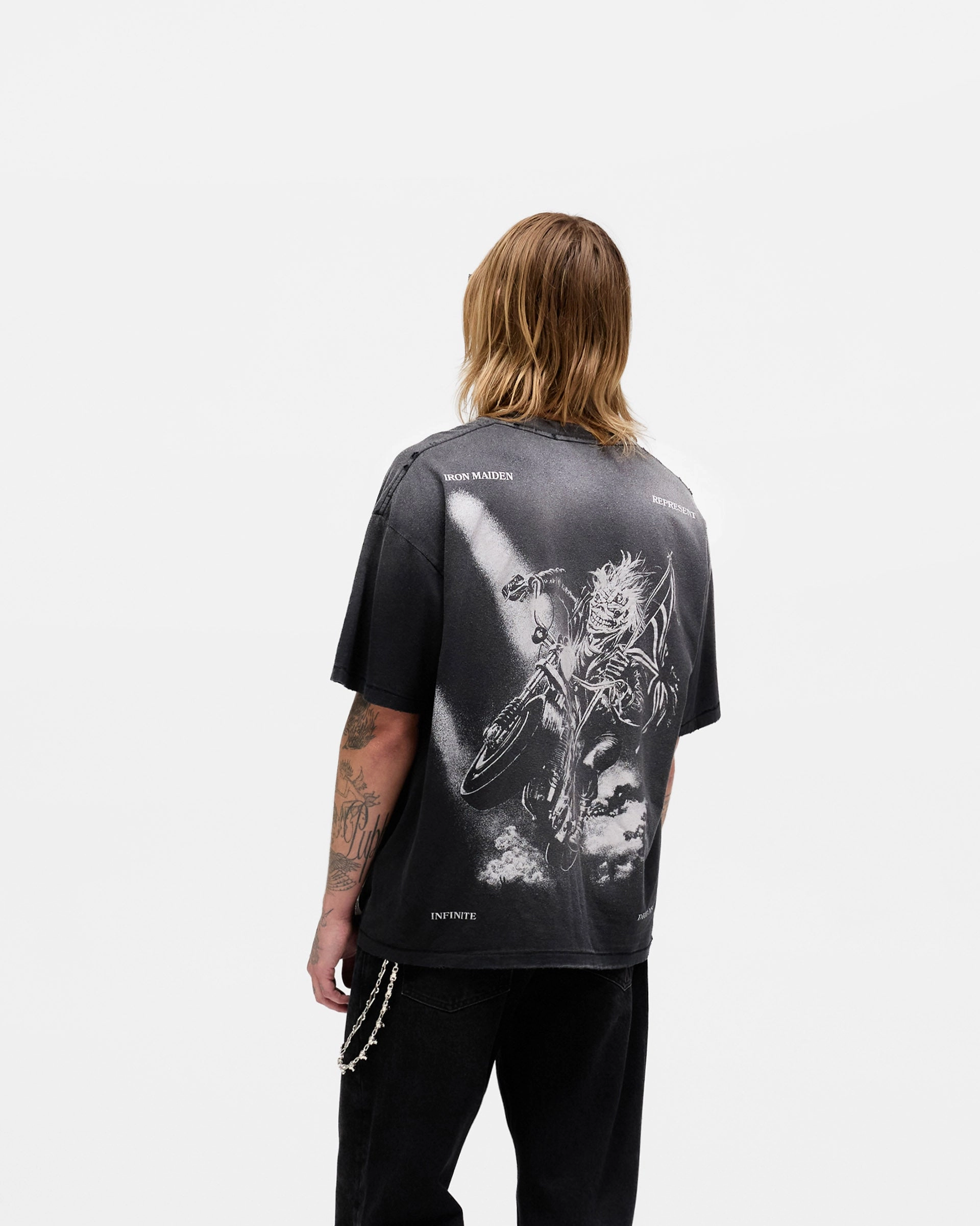 Represent X Iron Maiden Infinite Dreams T-Shirt - Aged Black Casual Touch Low carbon footprint