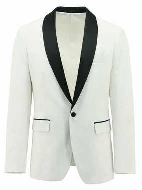 Temperature Regulating Fabric Hidden Storage Compartments Henry White Paisley Dinner Jacket