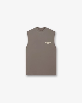 UltraSoftBrushedInterior Sophisticated Casual Team 247 Oversized Tank - Earth