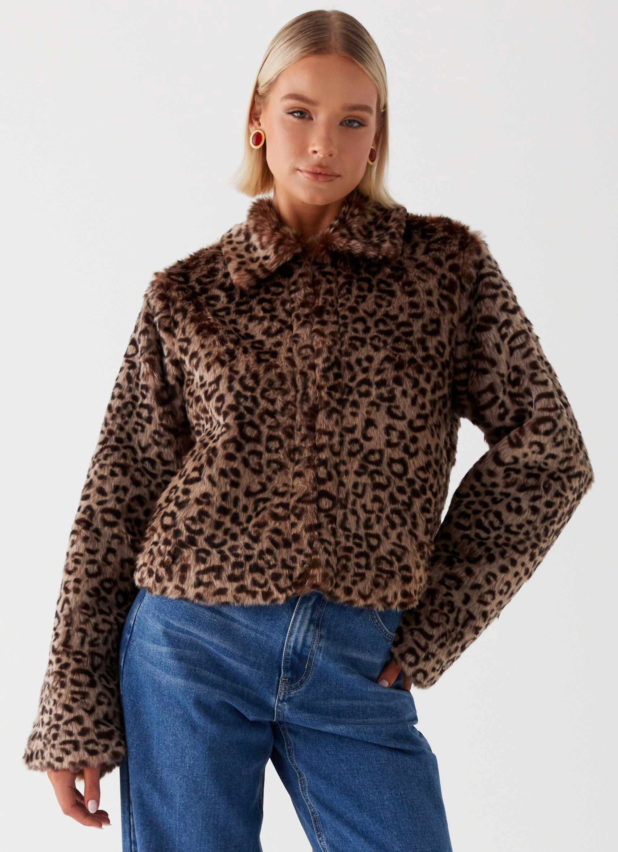 Raleigh Fur Jacket - Leopard Taped Seam Technology Subtle Fashion Fit