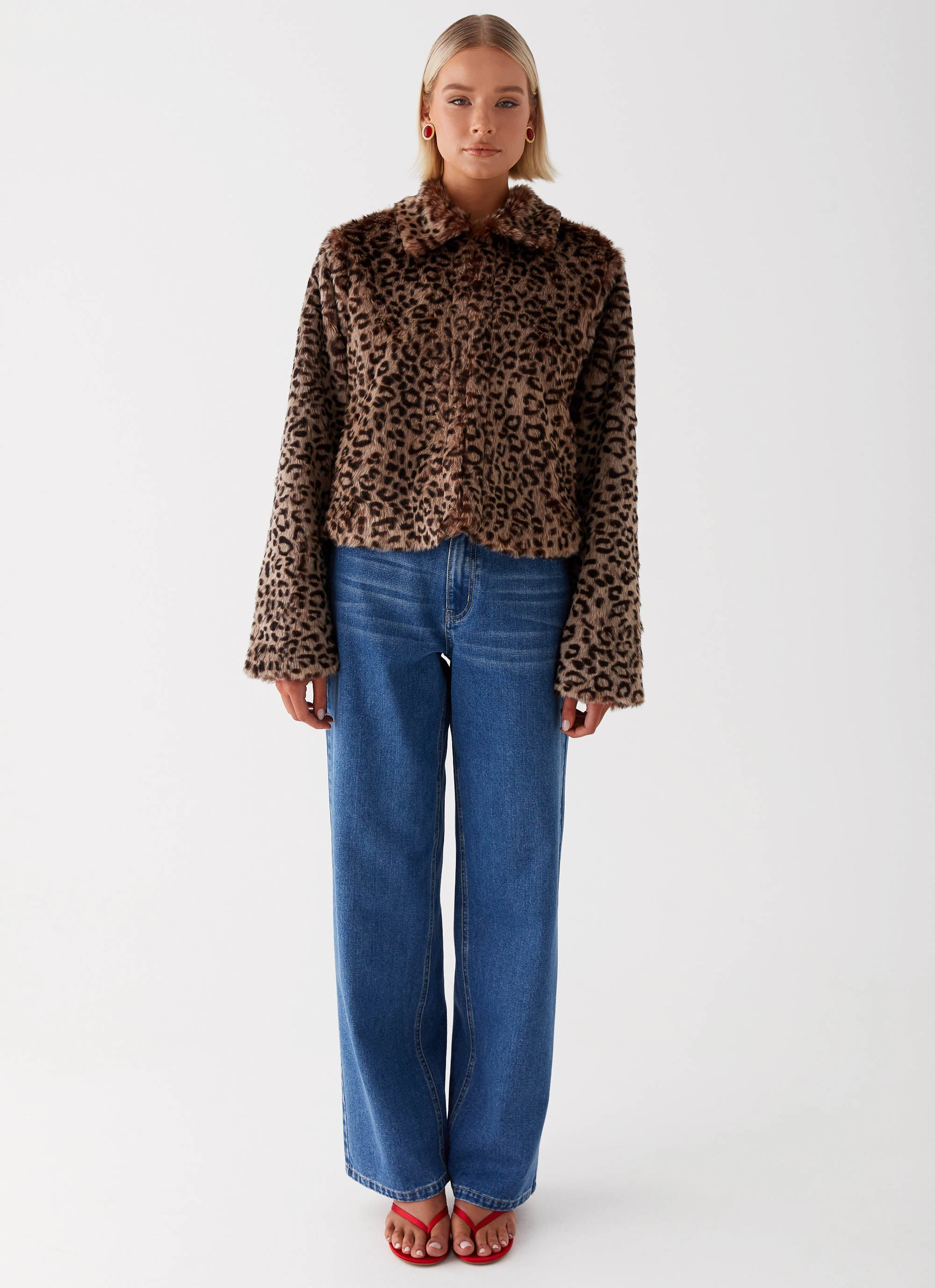 Raleigh Fur Jacket - Leopard DetachableLining Quick Dry Coating