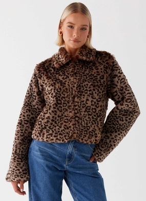 Raleigh Fur Jacket - Leopard Taped Seam Technology Subtle Fashion Fit