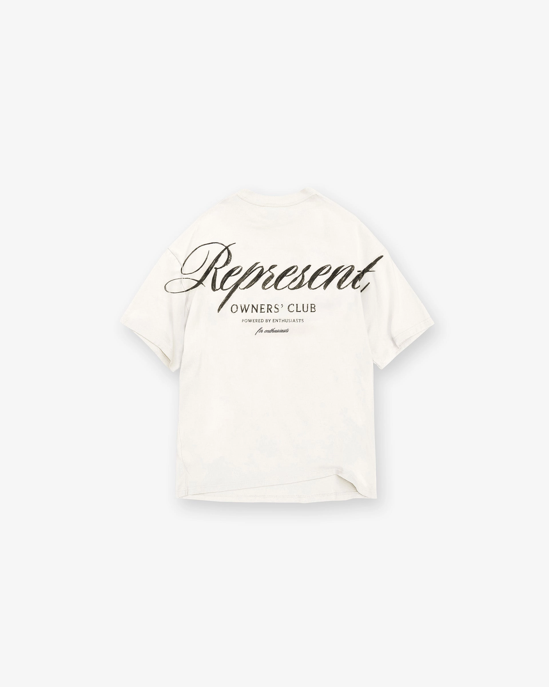 Represent Owners Club Script T-Shirt - Flat White Moisture Control Fabric