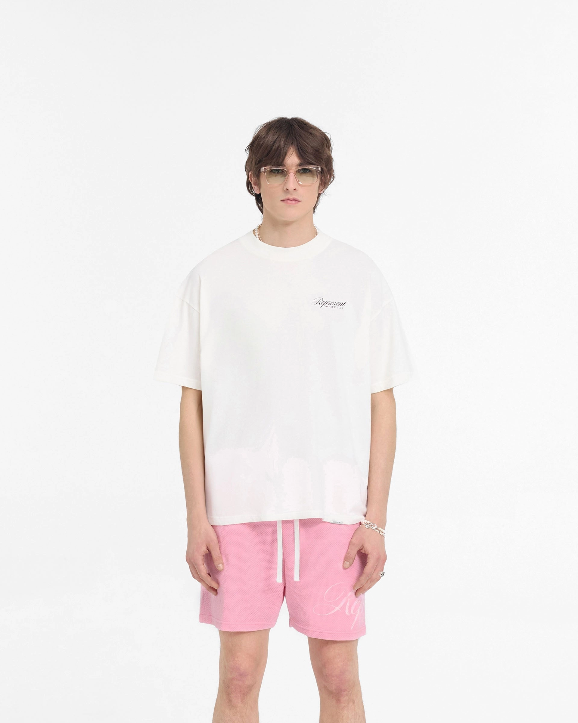 Represent Owners Club Script T-Shirt - Flat White Silk combination
