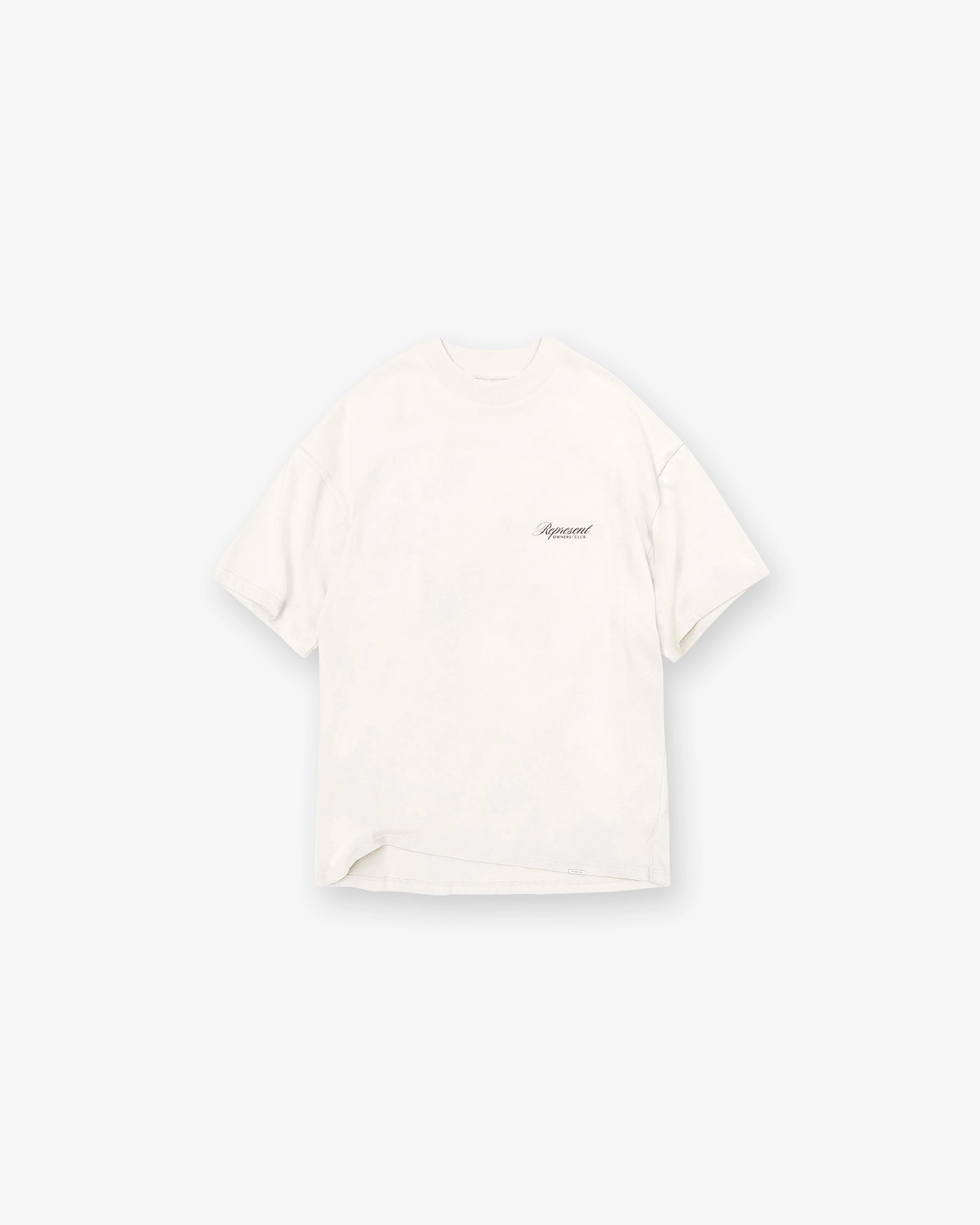 Soft Texture Represent Owners Club Script T-Shirt - Flat White