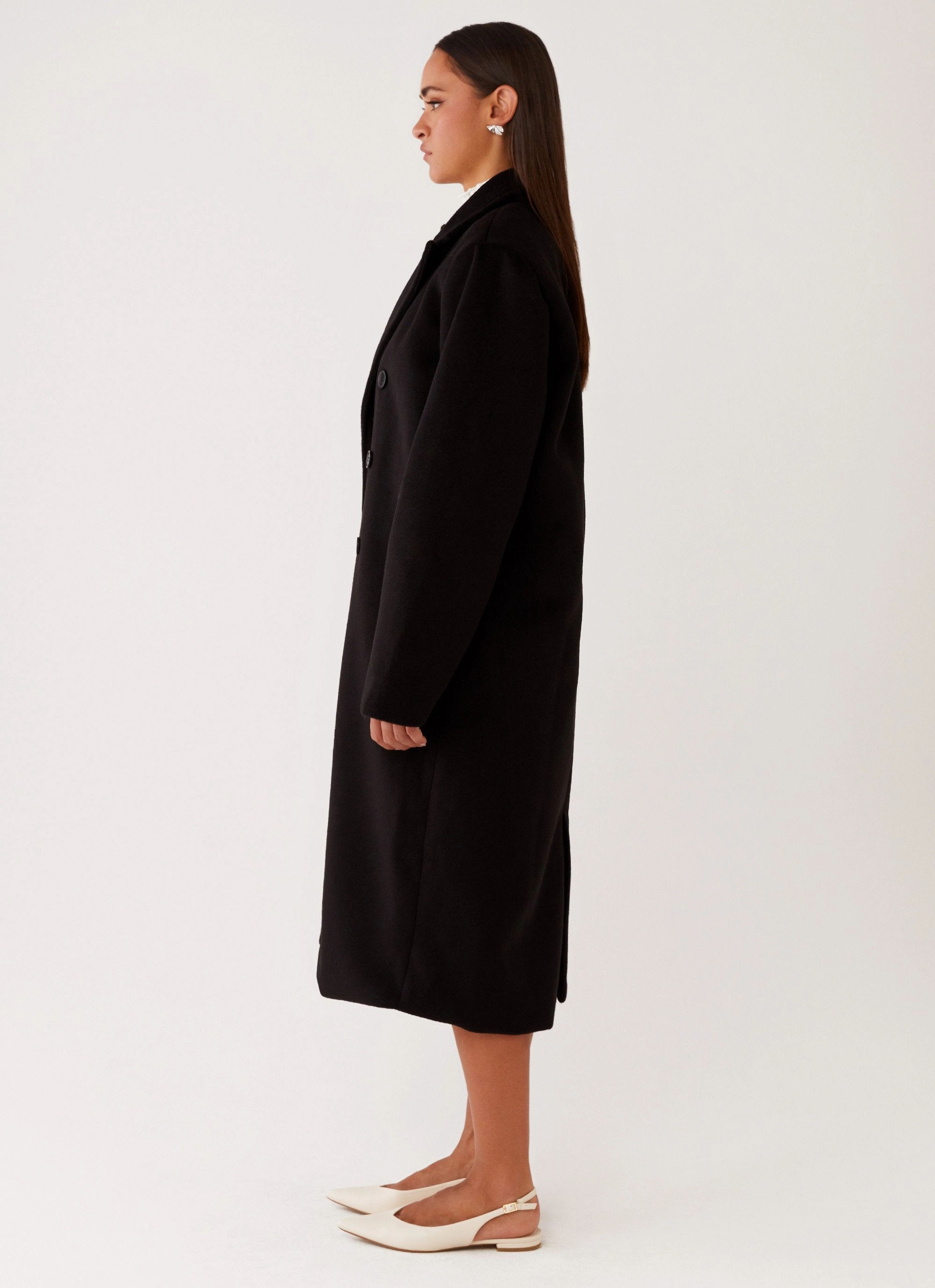 Polished Look Gianni Double Breast Coat - Black