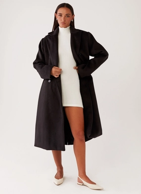 Gianni Double Breast Coat - Black 360?? Visibility