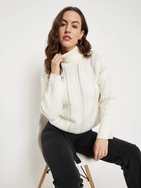 Cozy And Stylish Madame Off white Sweater