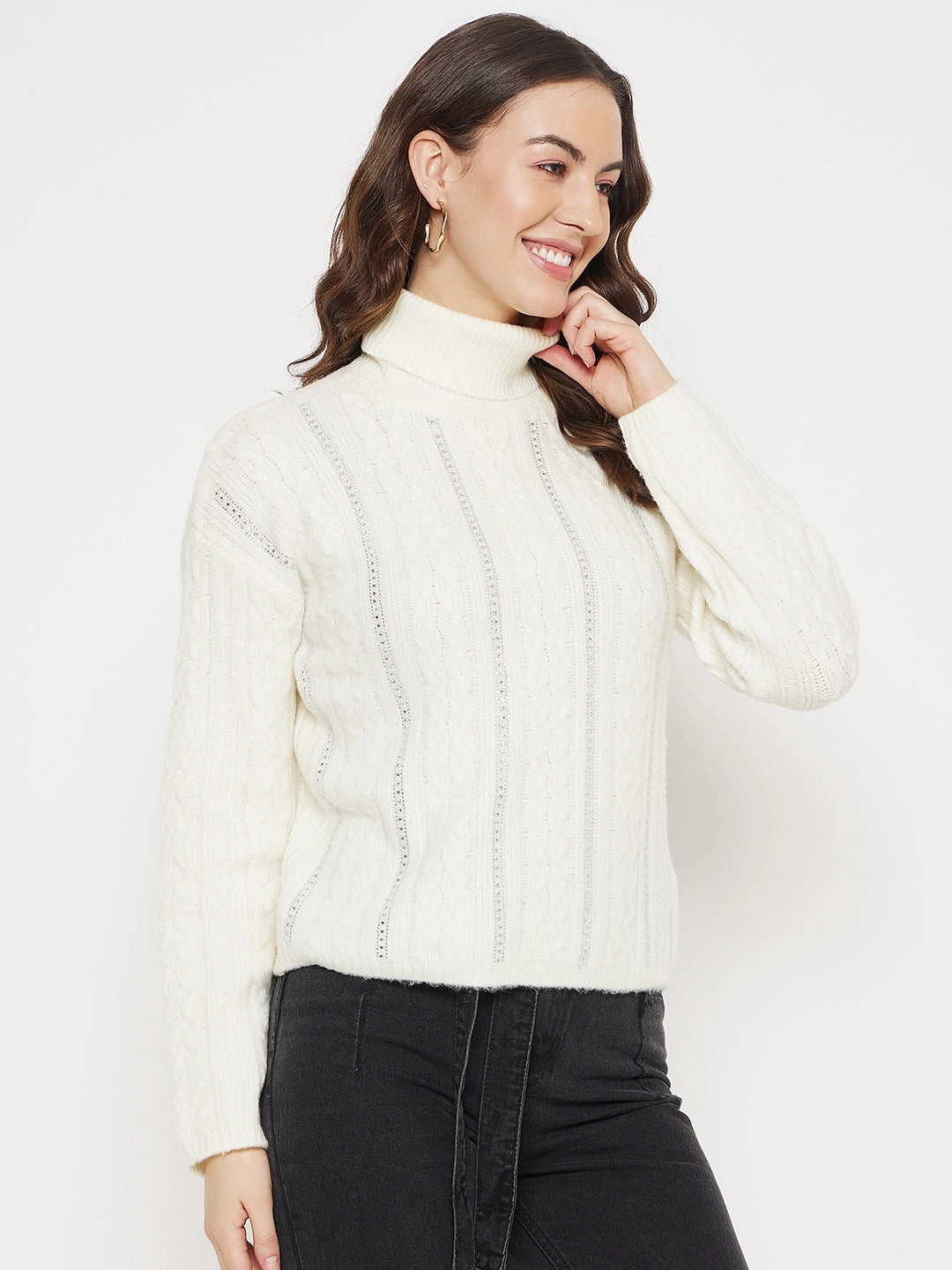 Chilly Look casual knitwear Madame Off white Sweater
