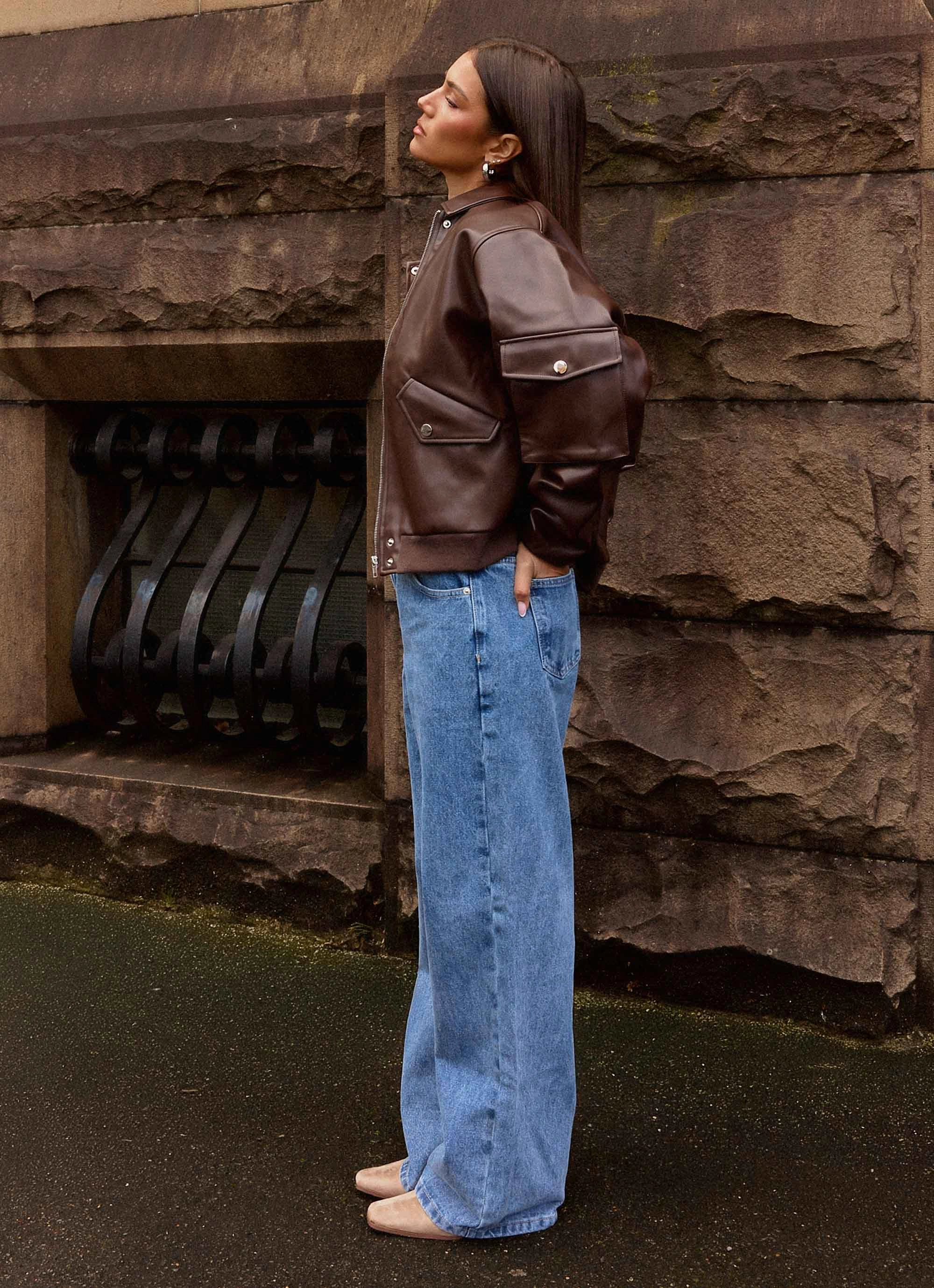 Sealed Seam Construction Indara Bomber Jacket - Chocolate