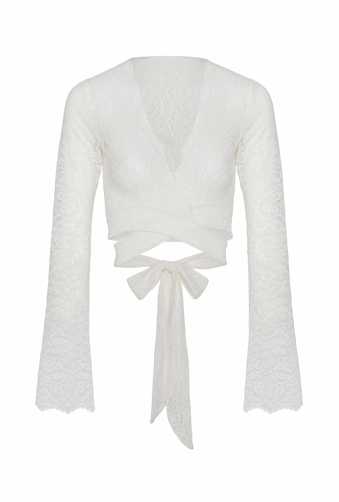 Palm Island Lace Top - Bridal White Bonded Edge Detailing
